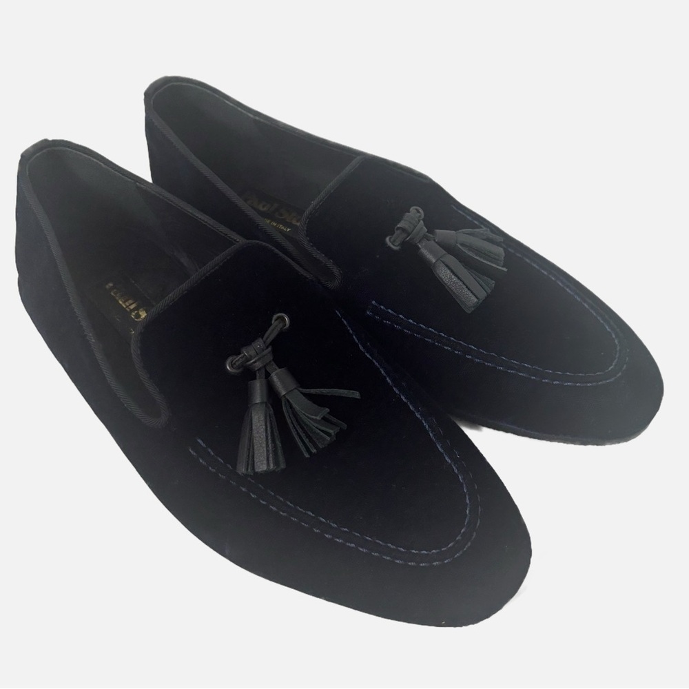 Paul Stuart Men’s Velvet Loafers Tassel 9M Made in Italy Luxe